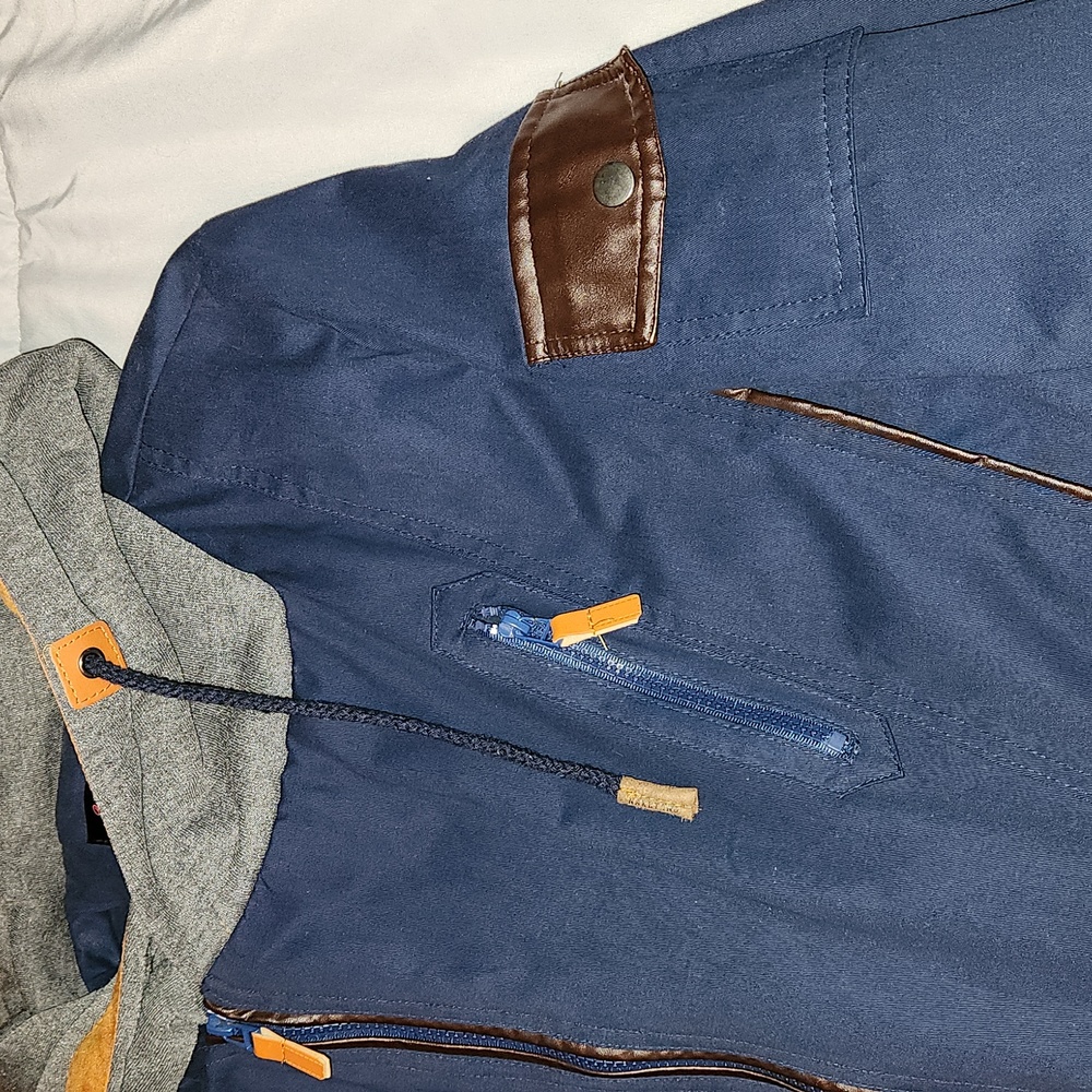 YIBAILIAN NAKETANO JACKET - Fleece lined, diagonal zip, hoodie Size L - Picture 6 of 8